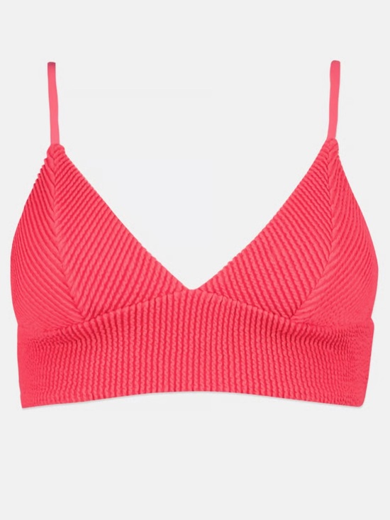 SO Other - SO brand ribbed longline triangle bikini top in Coral Pink Size L Juniors